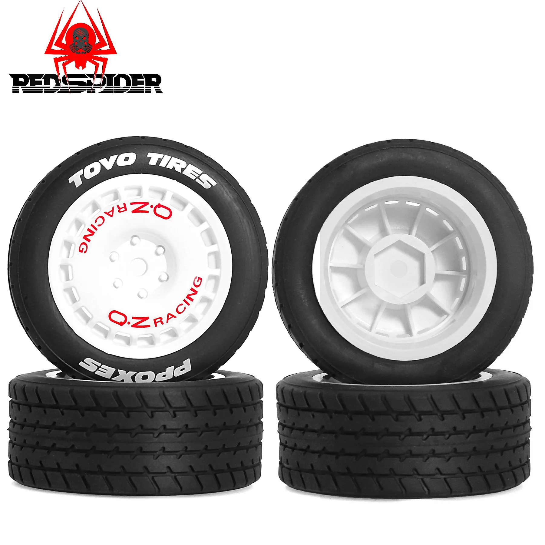

RED SPIDR RC Car Wheel & Tire Set | for Tamiya M03 M04 M05 XM01 & MJX 14303 14304 | Plastic Rim with Rubber Tire | Upgrade Parts