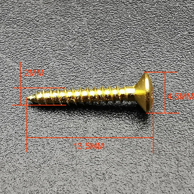 100pcs Music Instrument Screws 2x12OA for Guitar Equalizer Installing Guitar Screw Black/Gold/Nickel 2x13.5MM