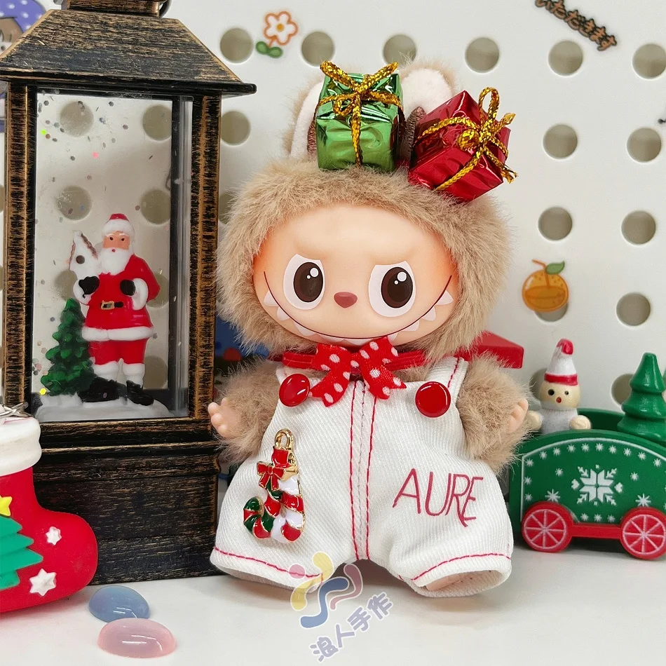 10 cm Mini Labubu Doll Tute carine Set Accessori Accessori appesi Labubu V4 Compleanno Natale Regali giocattolo per bambini