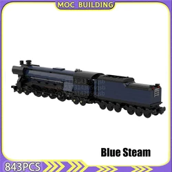 Steam Train Locomotive Display Model MOC Building Blocks DIY Assembly Bricks Toys Gift