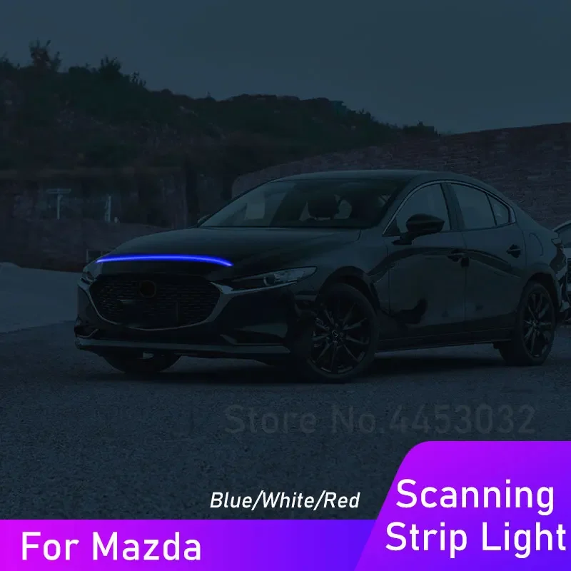 DRL LED Strip Car Hood Light For Mazda Axela Atenza CX5 CX8 CX9 CX30 CX7 Scanning Daytime Running Lamp Accessories 59 Inch