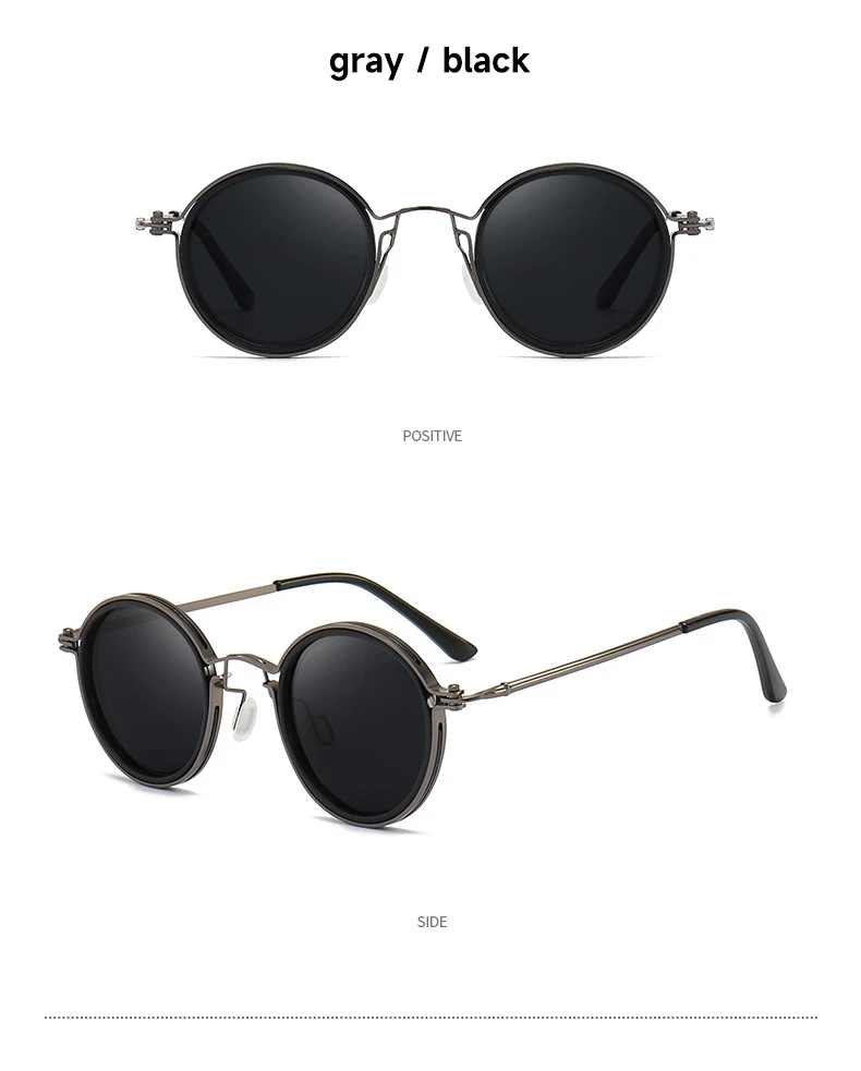 Neue 2026 Vintage Polarisierte Sonnenbrille für Herren Runde Retro-Sonnenbrille Hochwertige Legierung Brillen zum Fahren und Angeln – Detail 11