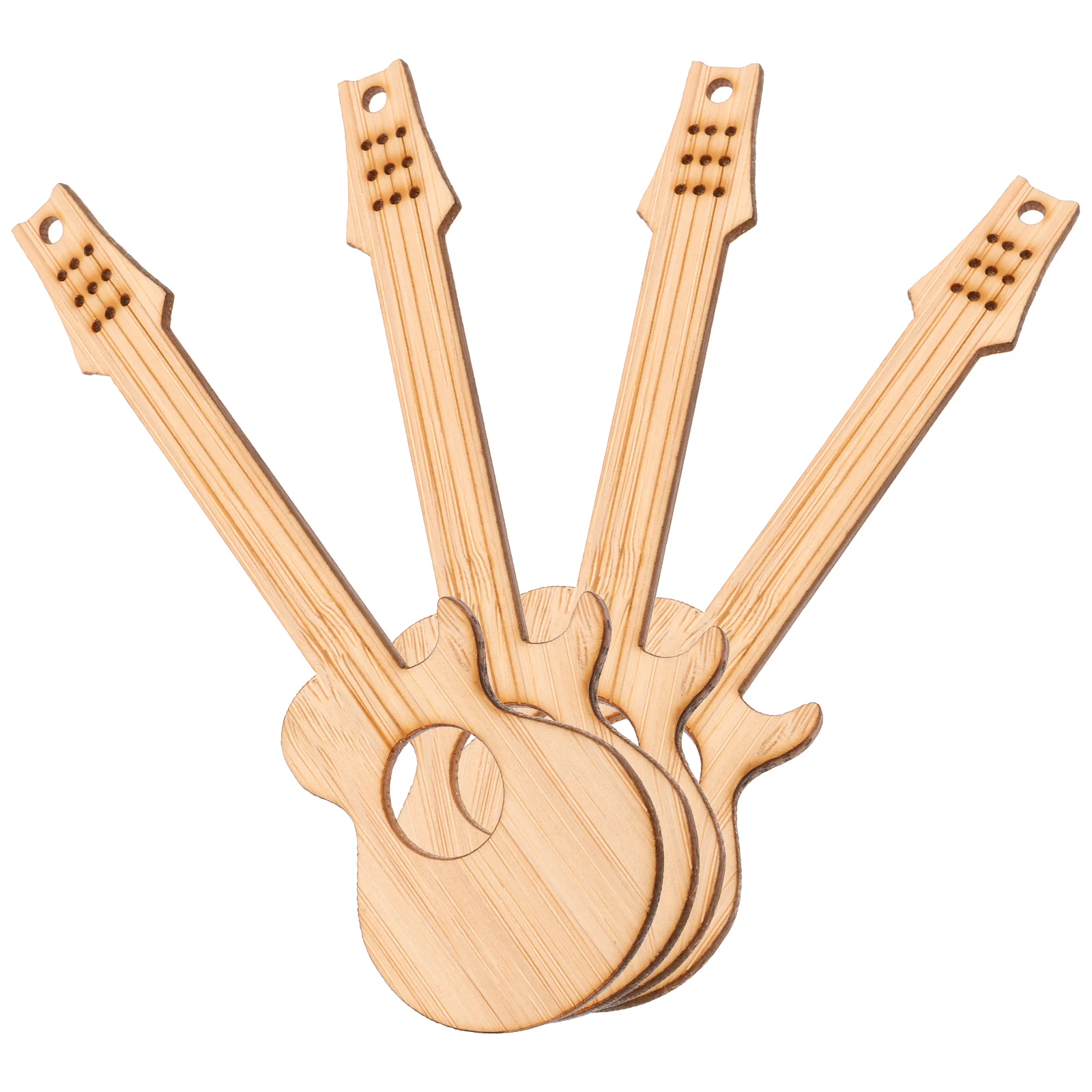 

4 Pcs Bamboo Pendant Guitar Bookmark Marks for Reading Men Markers Kids Bookmarks Music