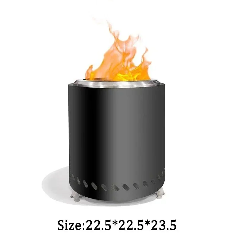 Portable Bonfire Stainless Steel Burner Heater Mini Fire Wood Stove Furnace Outdoor Camping Smokeless Fire Alcohol Stove