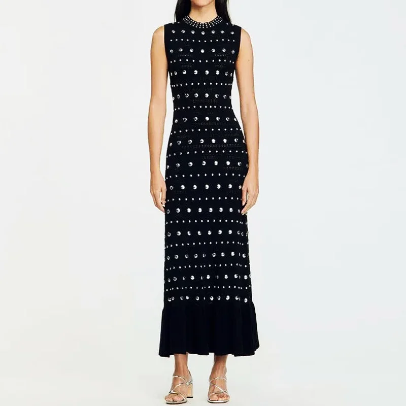 

Quality in Stock Summer 2025 New Sleeveless round Neck Knitted All-Matching Slimming Long Dress
