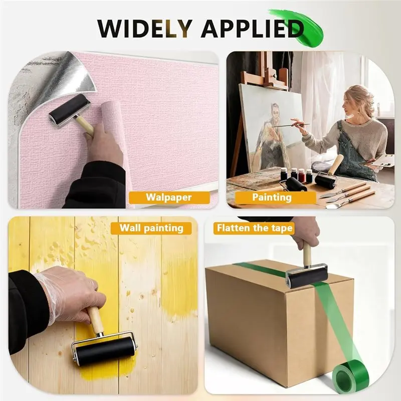 【PUBLICITY】3 أحجام بكرات مطاطية و6 عبوات من أسطوانة براير المطاط مع 3 كاشطات لصنع الطباعة وخلفية الحبر وختم الإلتصاق