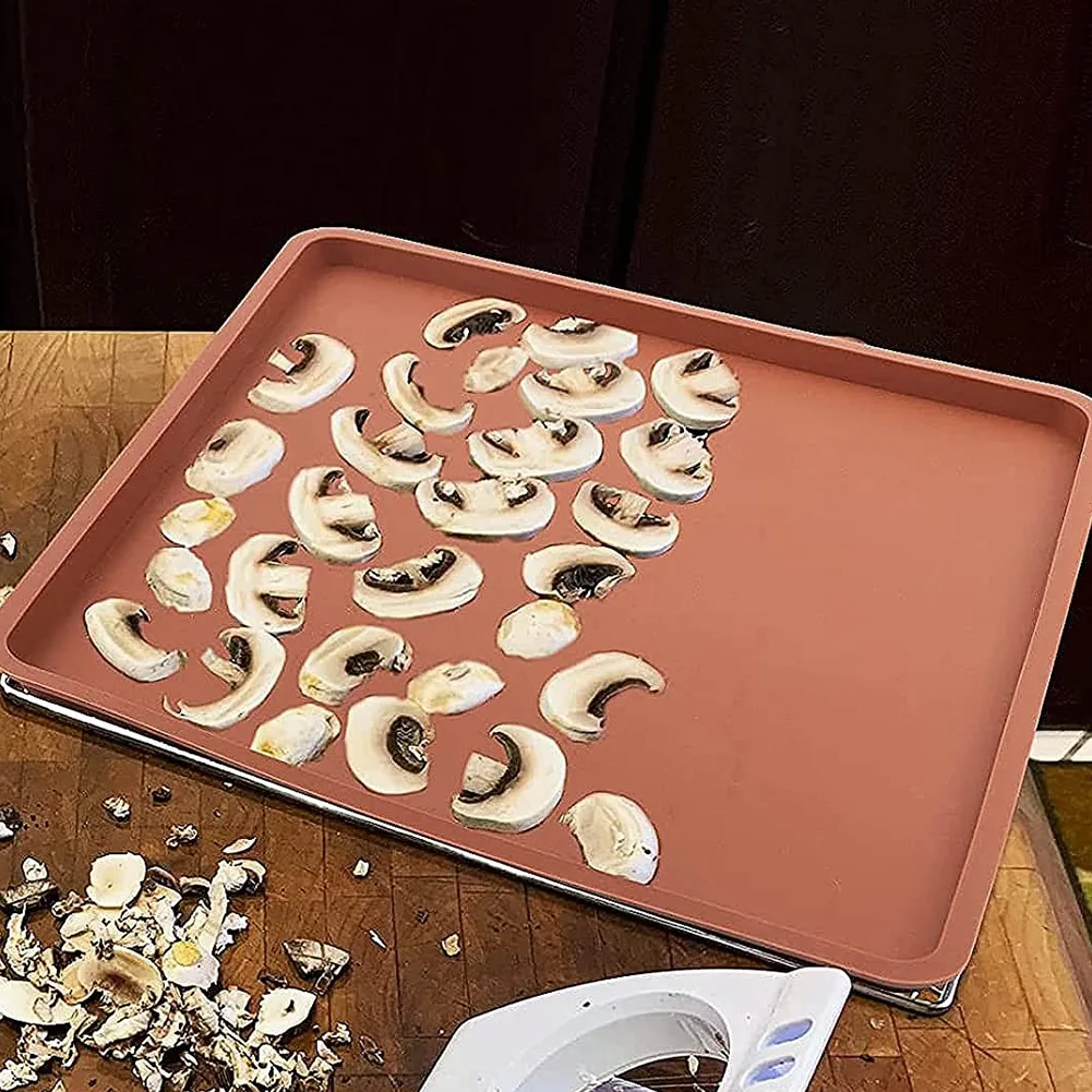 Tappetini per disidratatore in silicone da 4 pezzi con bordo - Fogli in silicone compatibili, rivestimento del vassoio in silicone antiaderente, alta temperatura