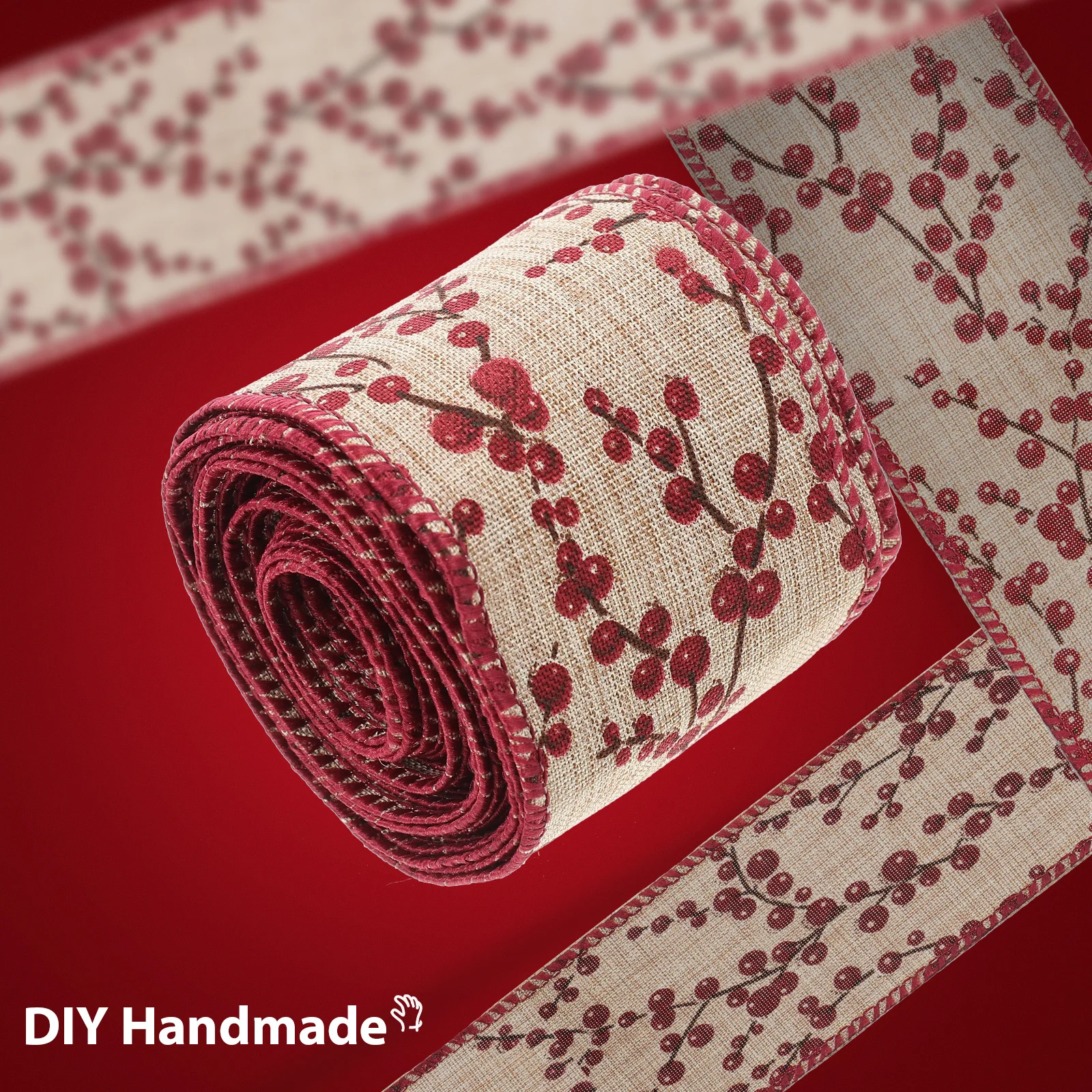 

Christmas Ribbon 10M Long DIY Craft Ribbon for Gift Wrapping Xmas Tree Decorations Bow Making Holiday Party Decoration Supplies