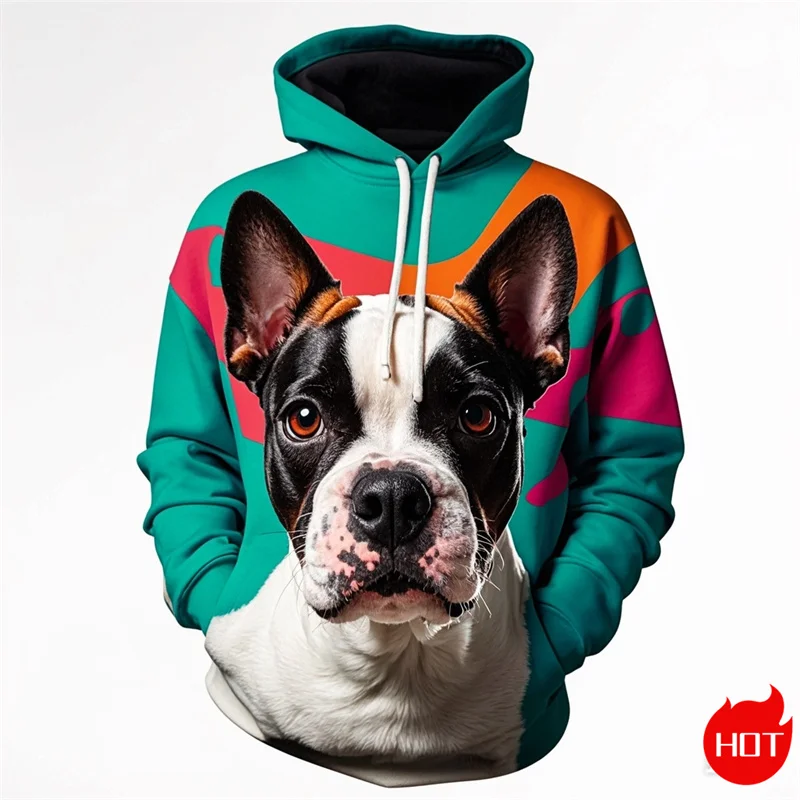 

Autumn Harajuku 3D Printing Cute Dogge Boston Terrier New In Hoodies & Sweatshirts Unisex Funny Streetwear Hooded Hoody Pullover