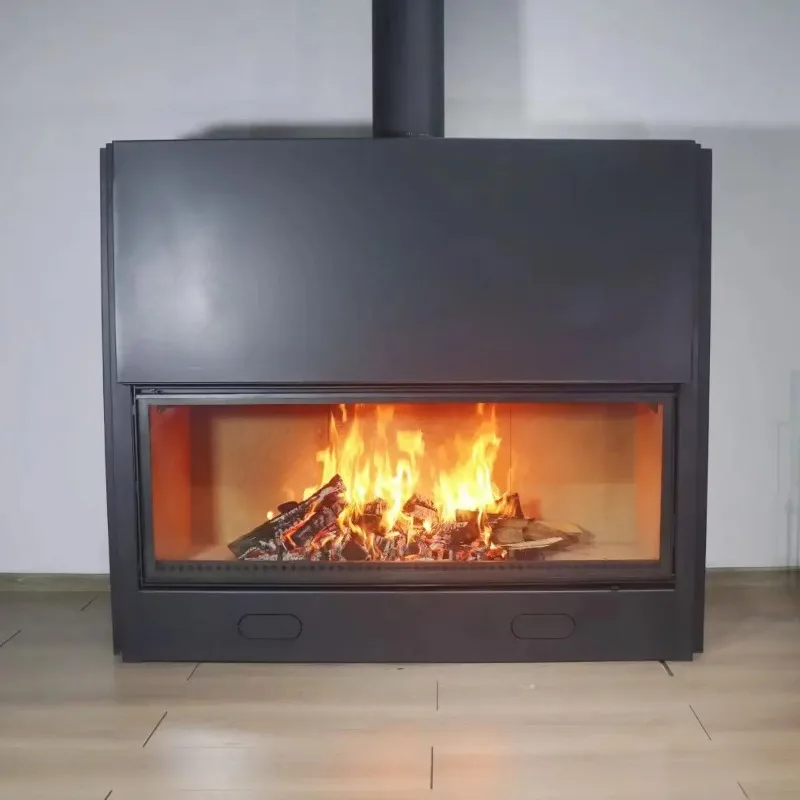 1200mml Modern Steel Fireplace Insert Thick Wood Burning for Villas and Living Room for Dining Hotel and Apartment