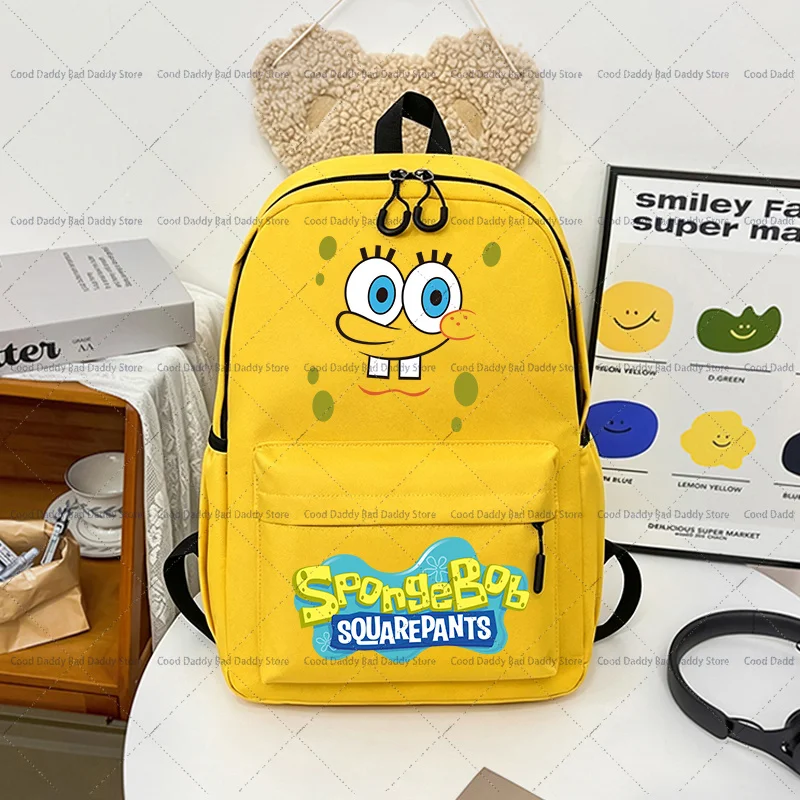 Children Anime Cute Backpack Accessories Cartoon SpongeBobs Print Schoolbag Kids Large Capacity Book Bag Boy Girl Knapsack Gifts