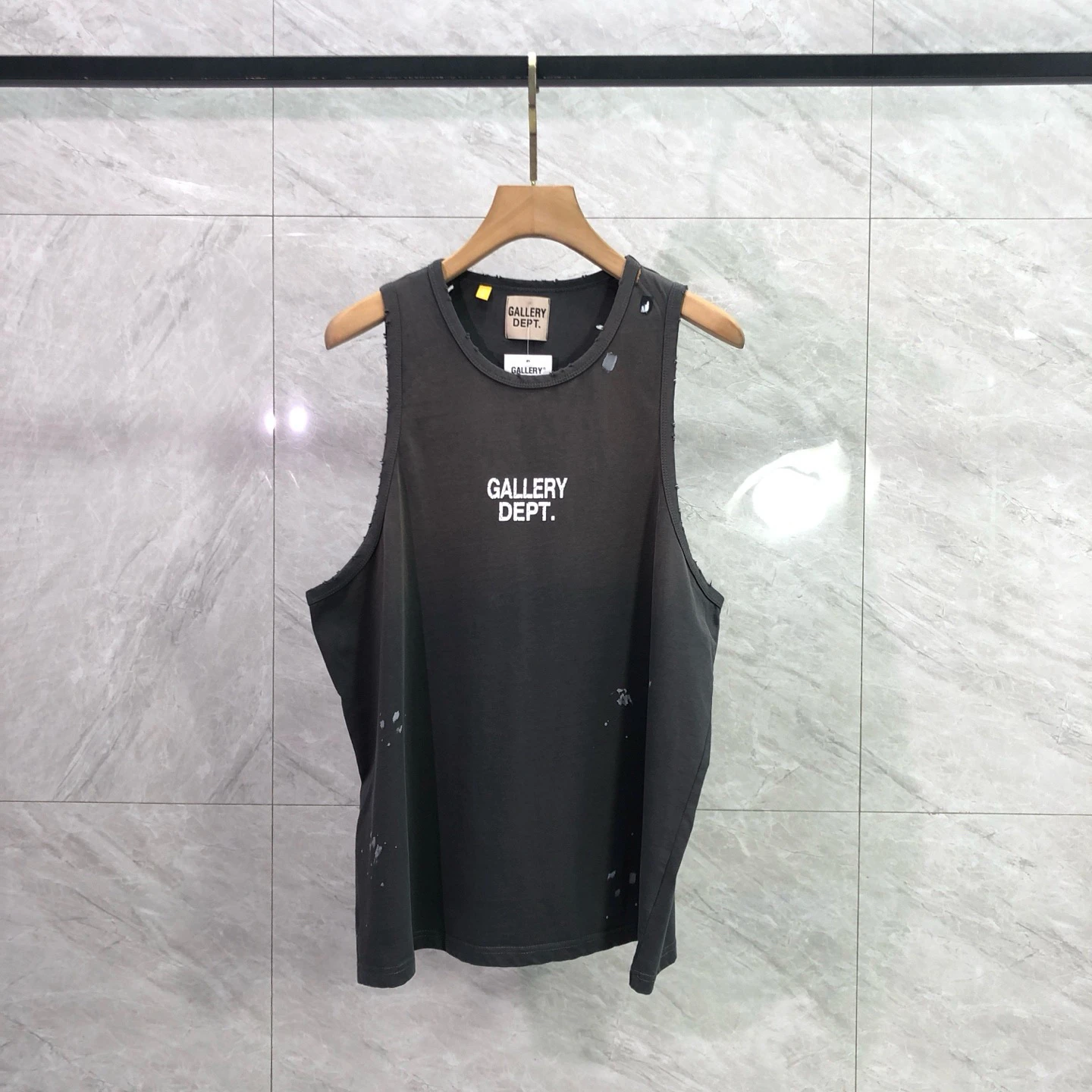Basic Letter Print Worn-In Summer Fitness Casual Vest Cotton Sweat Absorbent round Neck Regular Length Outerwear for Teens