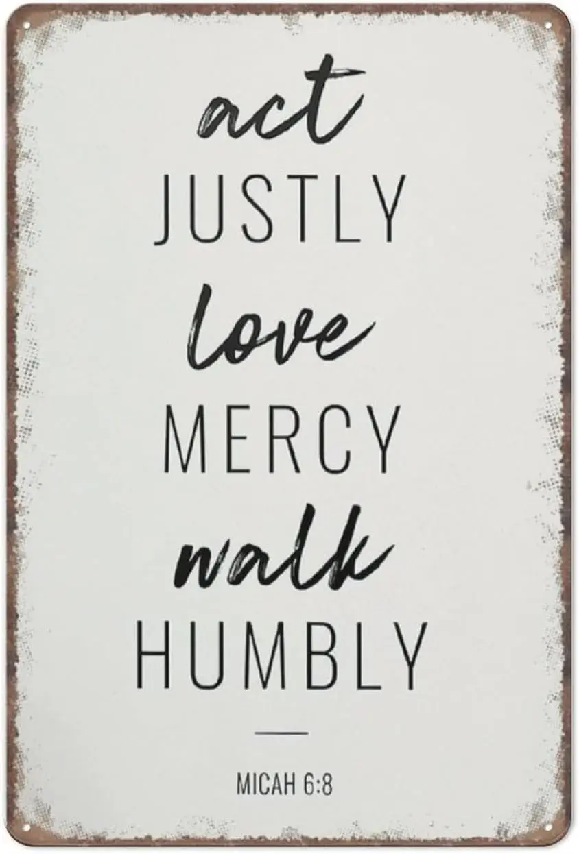 Bible Verse Quote,Act Justly Love Mercy Walk Humbly,Micah 6:8 Painting Artwork Wall Decor Painting Art,Kitchen Garden Bathroom F