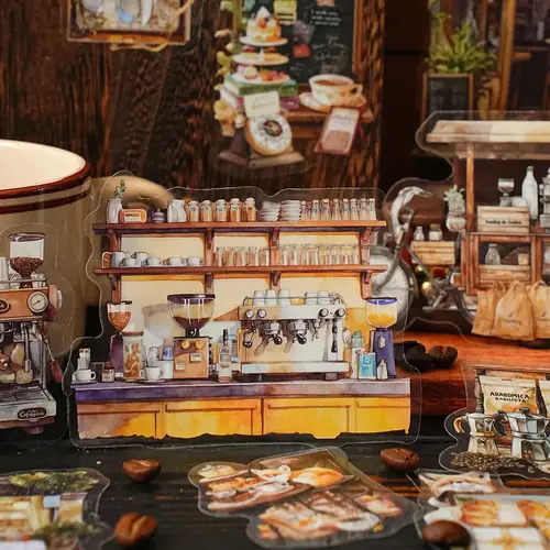 Imagen 2 del producto 30 uds/1 lote de pegatinas de papelería kawaii, restaurando tranquilamente y disfrute para un diario basura de larga duración, decorativo