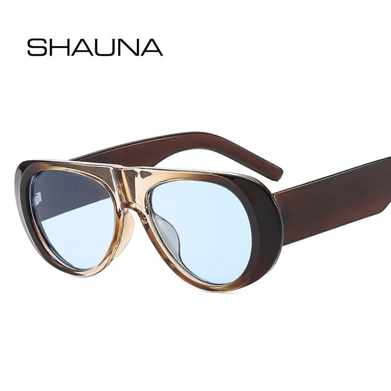 SHAUNA Retro Pilot Gafas de sol para mujer Moda Color caramelo Sombras UV400 Hombres Tendencias Piernas anchas Gafas de sol