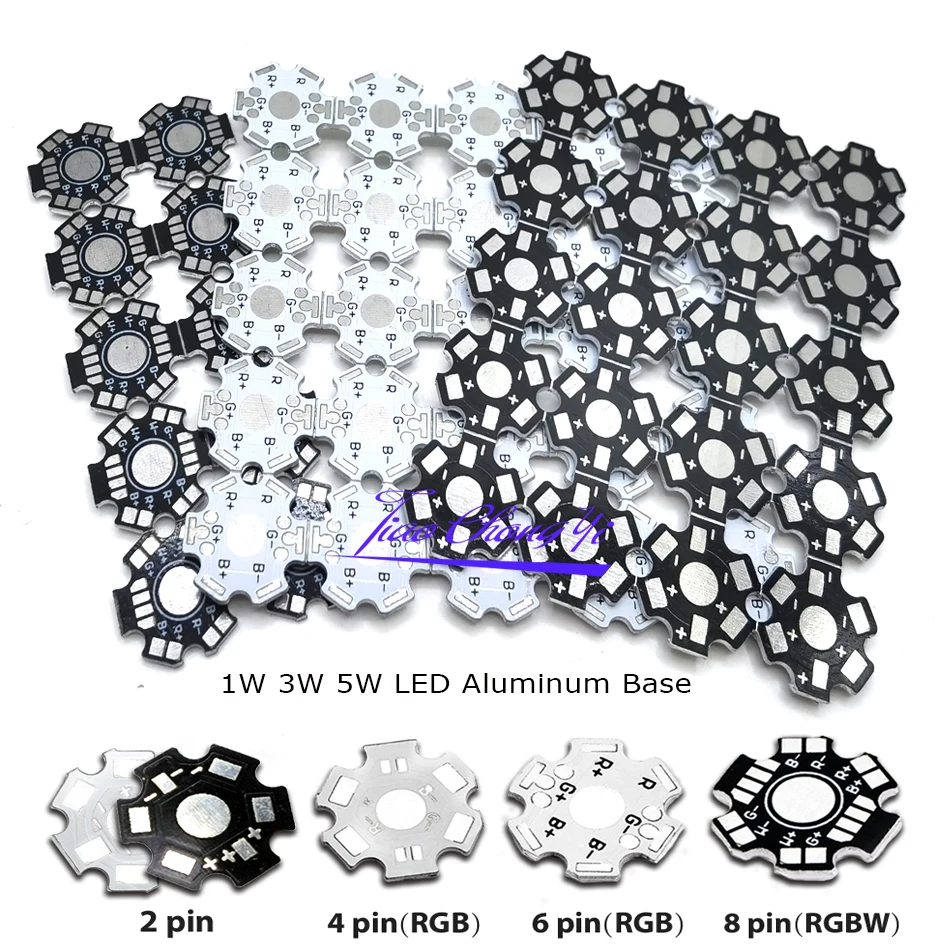 

LED PCB Board HeatSink Aluminum Base Plate Substrate 20mm Star RGB RGBW DIY Flashlight Heatsink for 1 3 5 W Watt High Power LEDs