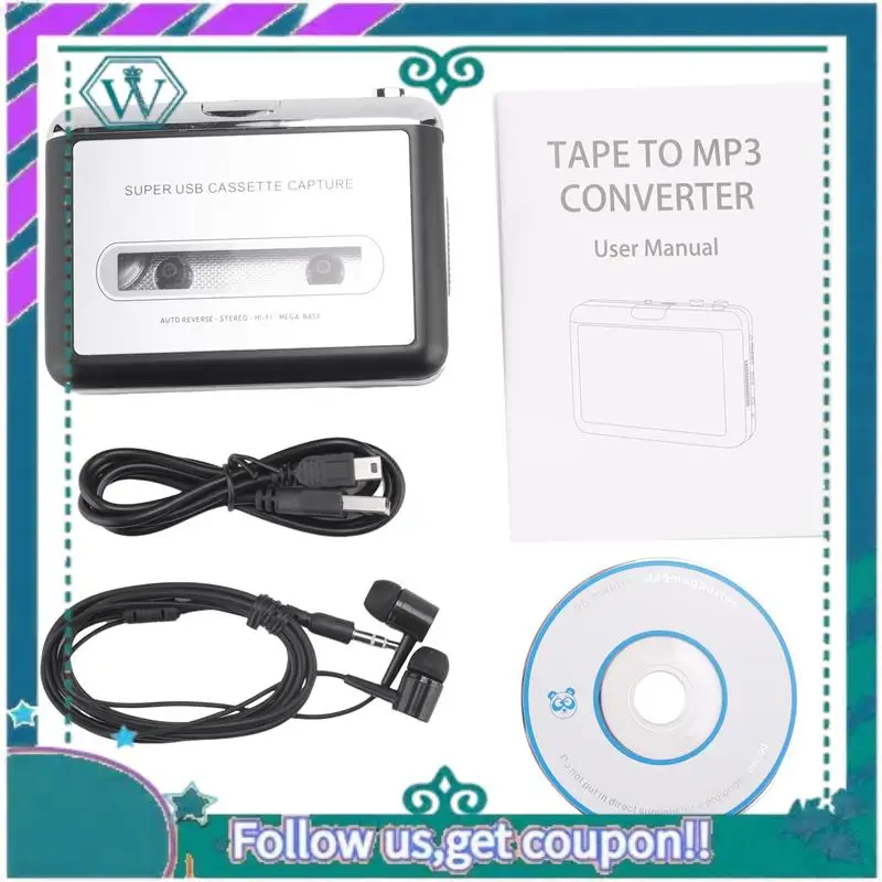 

Модернизированный 1 комплект Walkman USB-плеер, многофункциональный удобный кассетный MP3-плеер с транскрутом
