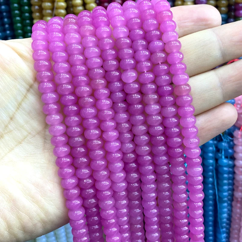 Wholesale Natural Stone Rondelle 5x8MM Diopside Green Chalcedony Spacer Beads for Jewelry Make Diy Bracelets Charms Accessories