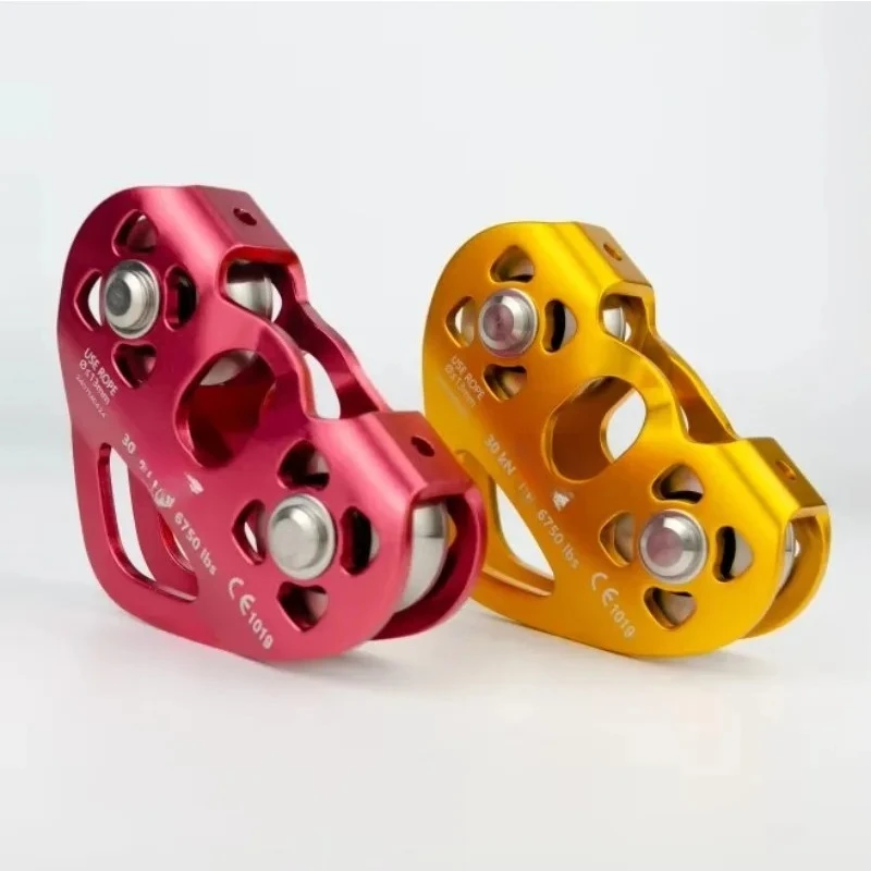 

OEM Double Pulley Rock Climbing Caving Mountaineering Zip Line Pulley Double Pulley for Travel Along Ropes