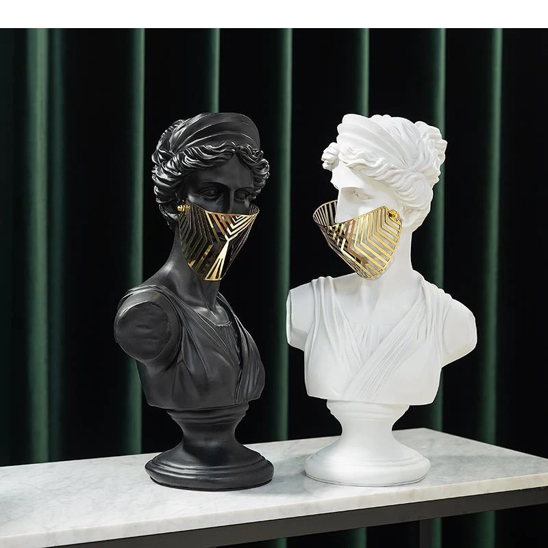 NEW Modern Imitation Plaster Resin David Sculpture Art Bust Portrait Statue Figurines Living Room Furnishings Home Decoration