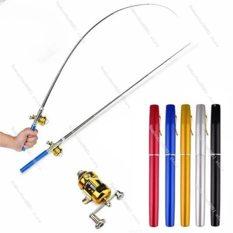 2023 Pocket Size Fishing Rod Fishing Rod And Reel Combo Set Telescopic Pocket Pen Fishing Rod With Mini Trolling Reel