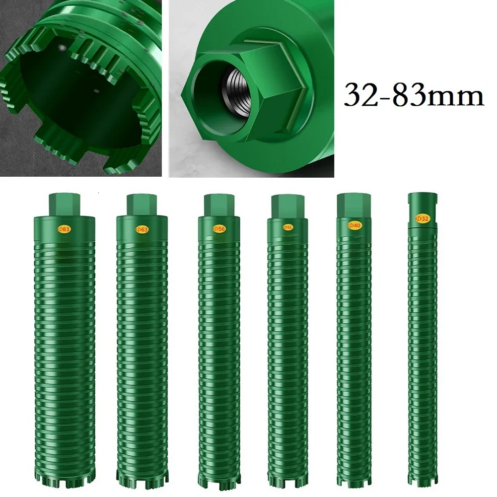 1pc Dry Core Bit 51mm X 370mm Dry & Wet Diamond Drill Bit For Brick Wall Steel Concrete Drilling Hole Opener M22