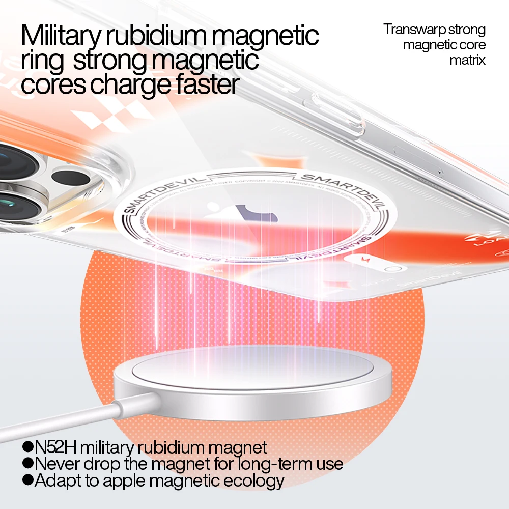 เคสโทรศัพท์แบบดูดแม่เหล็กสีอัจฉริยะสำหรับ iPhone 14PROMAX เคสชาร์จไร้สายสำหรับ iPhone 14Pro