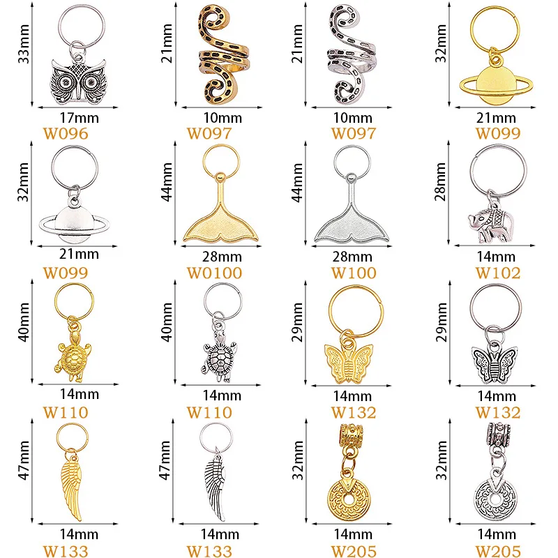 Gioielli per capelli bohémien 5 pezzi Polsino per capelli con ciondolo in piuma di gufo Anelli in metallo senza nichel per dreadlocks sottili e spessi