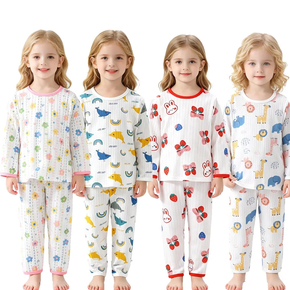 100 Cotton Girls Pajamas Children's Sleepwear Kids Homewear Toddler Baby Girls Pajamas Pijama Infantill Menina Children Clothes