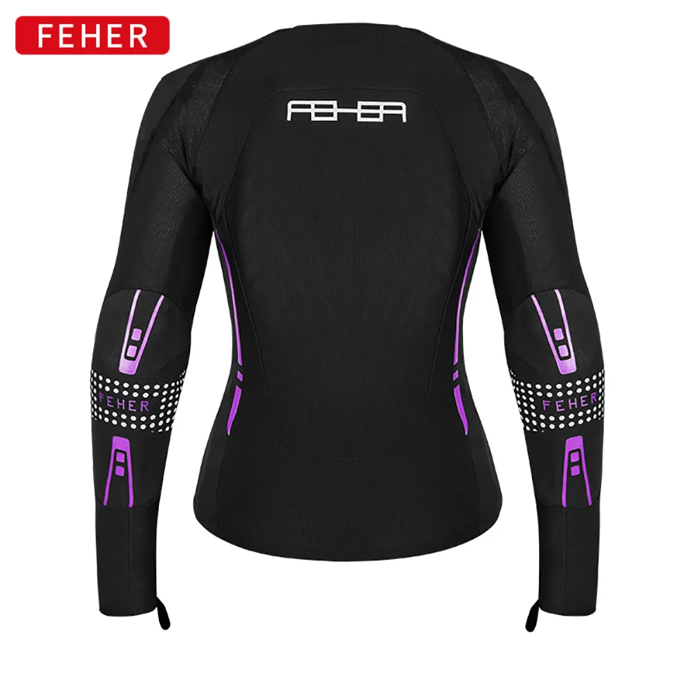 Women Purple Motorcycle Jacket CE Approved Motocross Body Armor Summer Downhill Motorbike Protection Moto Racing Jacket Clothing