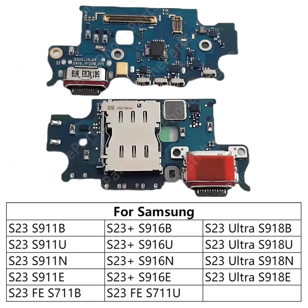 For Samsung Galaxy S23 Plus S23+ S23 FE Ultra S911 S916 S918 S711 Charging Port Charge Board Socket Usb Connector Replacement
