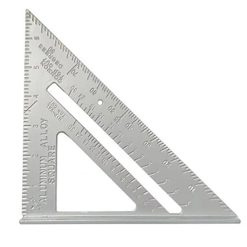 Triangle Ruler Measurement Tool Aluminium Alloy Carpenter Set Square Angle Woodworking Tools Try Square Triangular Metric