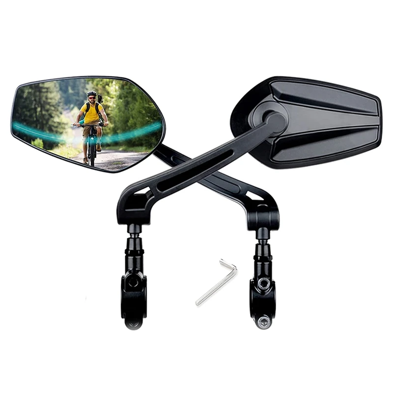 Bike Mirror 2 PCS - Great Height, Reduced Blind Spot, Excellent Handling On Rough Roads, MTB Cycling Accessories