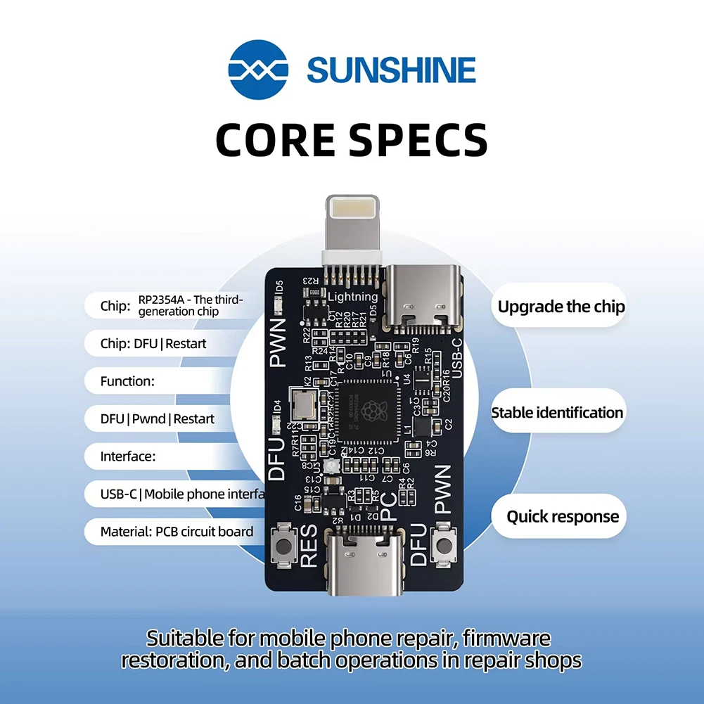 Magico RP2354A V2. PICO DFU Engineering Board Automatisches DFU-Einleitungs-Tool für iOS A12/A13 Reparatur- und Löschwerkzeug Entwicklungsgerät – Detail 2