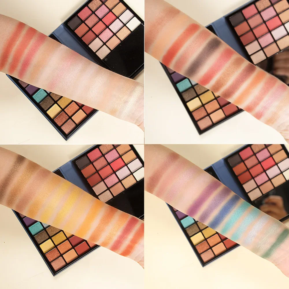 48色ポータブル小型アイシャドウパレット、ミラー付きマットビーガンアイシャドウメイクアップパレット、高発色トラベル用コスメ