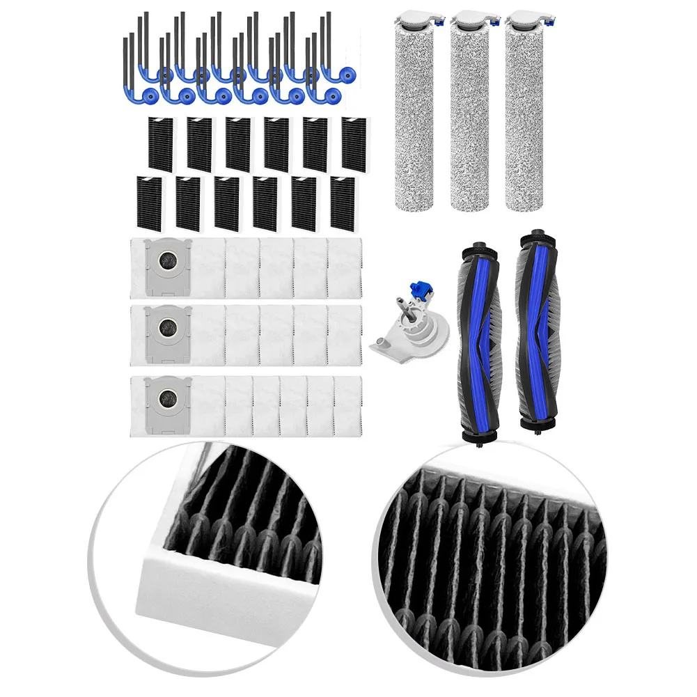 Replacement Kit for Ecovacs For Deeboot T90 Pro For Omni Robot Vacuum with Soft Velvet Fiber Nylon Composite Filters