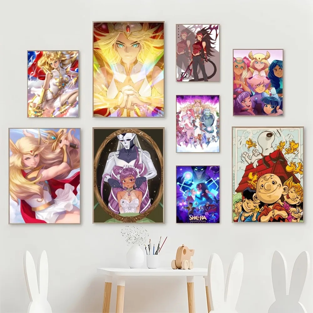 1PC Anime She Ra And The Princesses Of Power Poster Self-adhesive Art Waterproof Paper Sticker Coffee House Bar Room Wall Decor