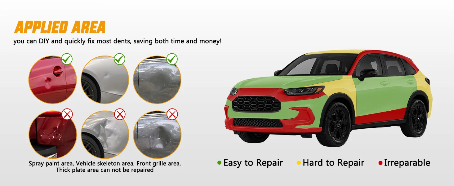 Nilight Car Dent Puller Paintless Dent Repair Kit Adjustable Lifter Glue Gun Rubber Hammer Tap-Down Pen 18 Puller Tabs Removal Tool for Car Refrigerator Dents Hail Damage Door Body Ding