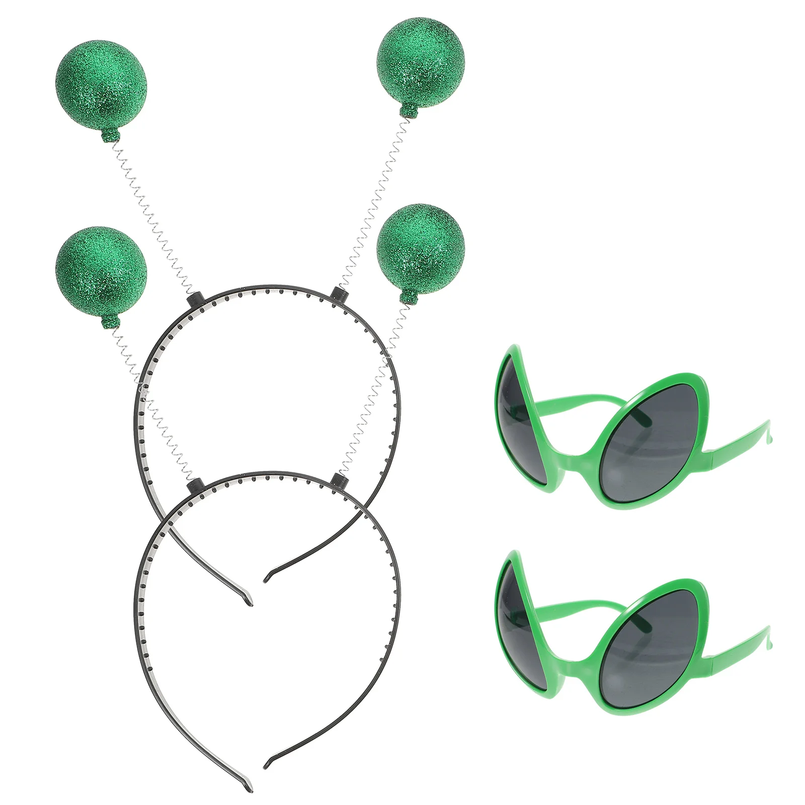 

2 Sets Prom Headband Glasses Alien Makeup Hair Accessory Eyeglasses Interesting Headdress Plastic Festival Hoops Decor