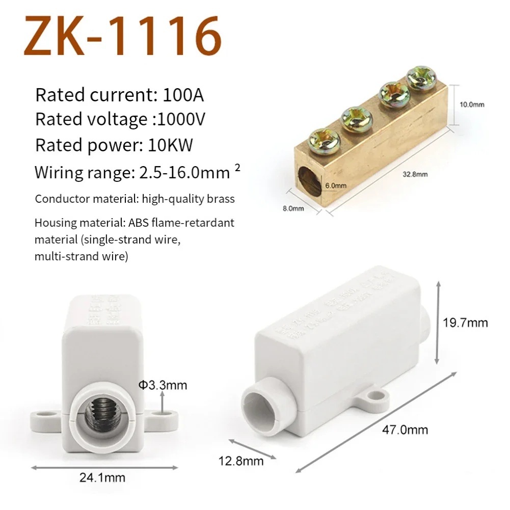 Secure Cable Junction Clamp Electrical Connector Power Distribution Electrical Installation Wiring Range 2.5-16 Mm