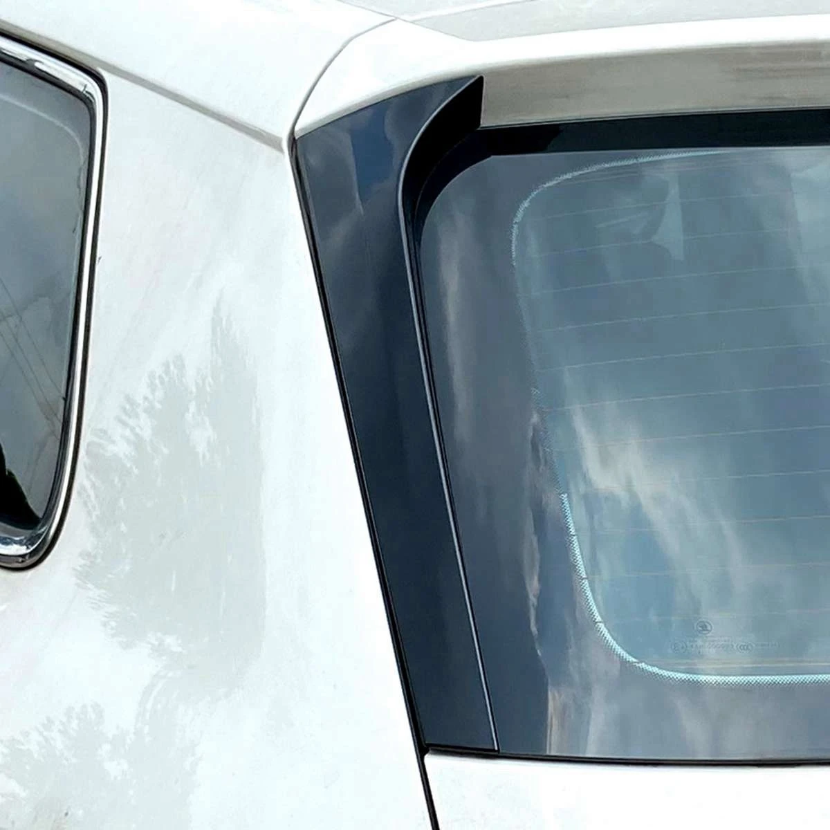 Latest Pair Vertical Rear Window Side Spoiler Canard Splitter For Skoda Kodiaq Glossy Black Retrofit