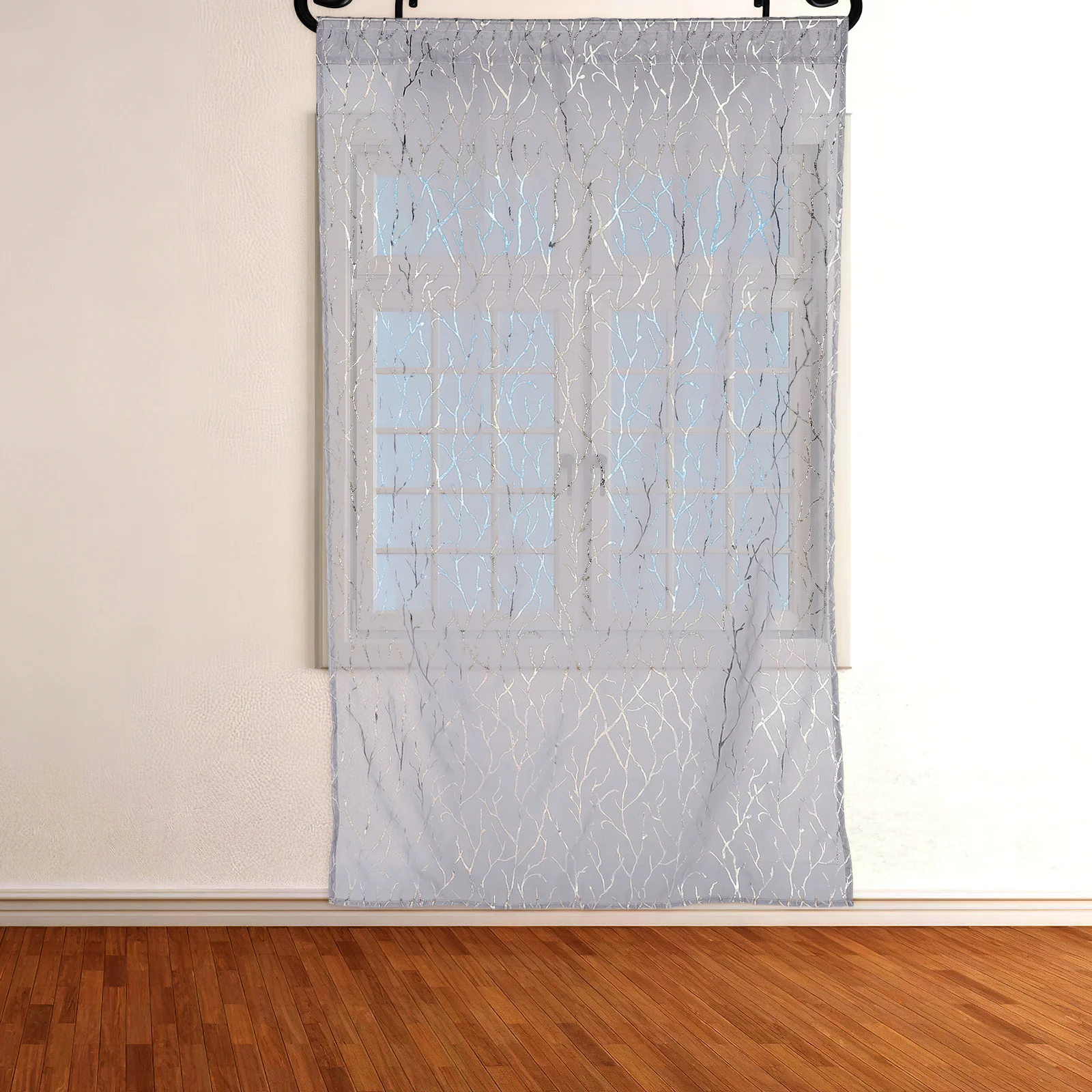 

Fabric Light Filtering Sheer Curtain Single Panel Rod Pocket Design Room Bedroom Dining Room Window