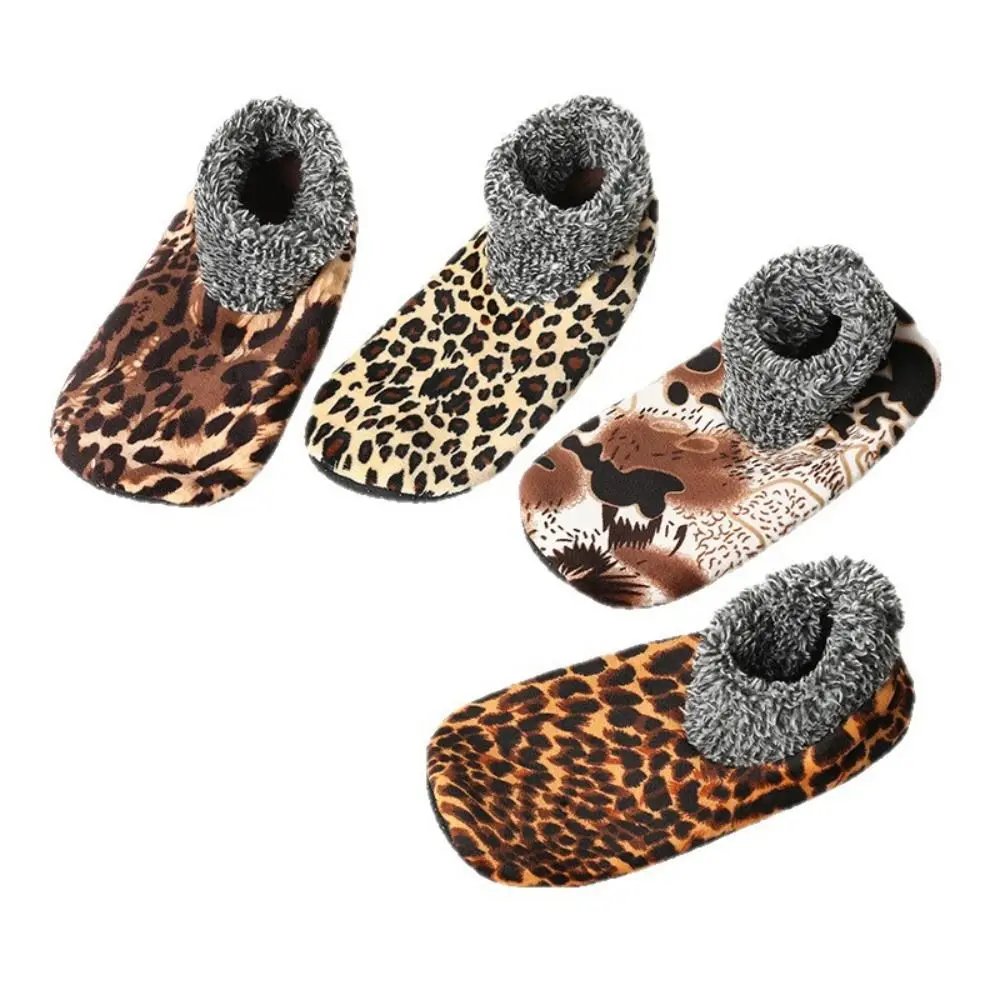 

Модная зимняя теплая домашняя обувь, носки, домашние толстые носки-тапочки, термофлисовые нескользящие короткие носки для женщин