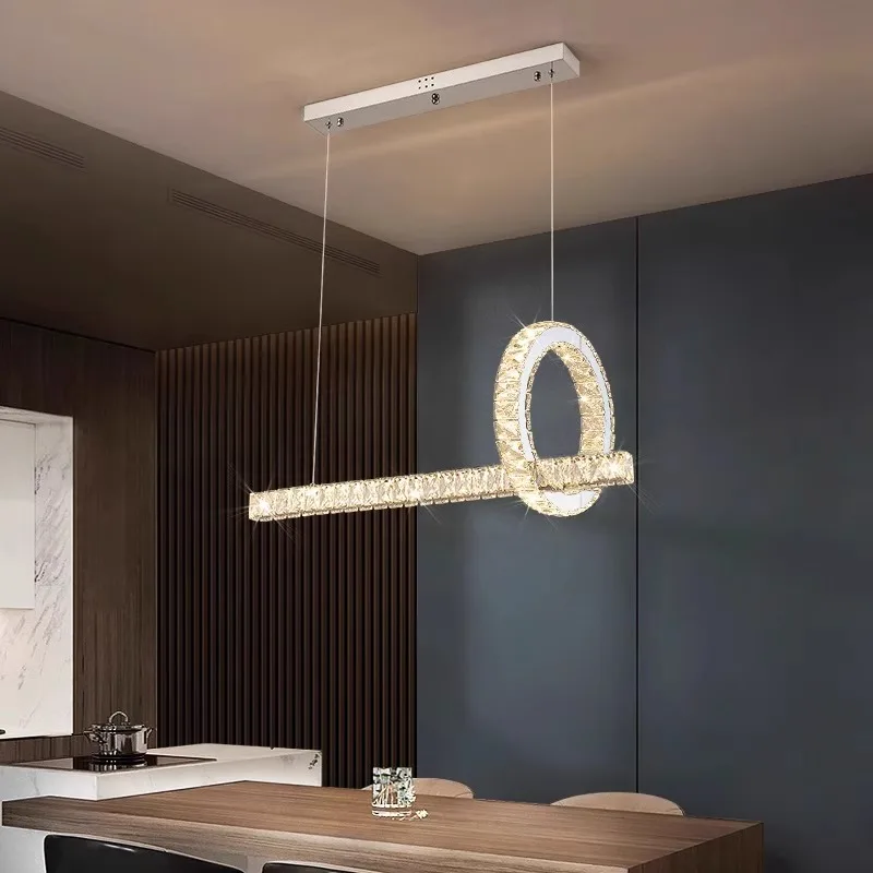 Modern Minimalist Decor Long Strip And Rings Pendant Light LED Living Room Bedroom Villa Restaurant Indoor Lighting Hanging Lamp