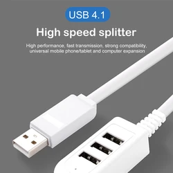 USB 케이블 익스텐션 충전기 라인 허브, 스플리터 이상, 새로운 스타일 3 USB 허브 충전 케이블, 고속 충전 USB 익스텐션, 1.2M