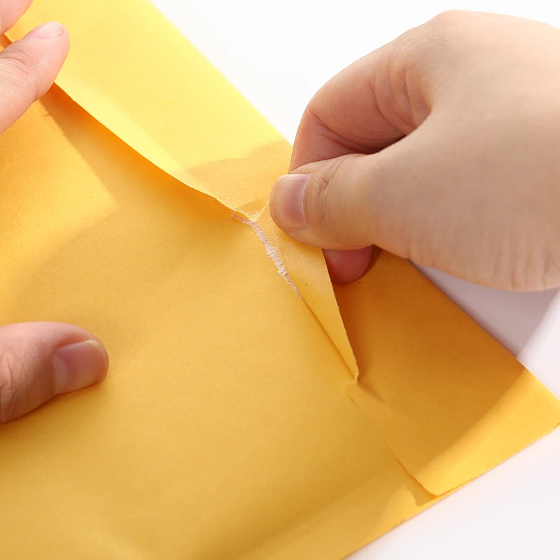 Envelopes acolchoados com bolhas poli, 50 peças, para embalagem de presente, saco auto-selado, acolchoamento de bolhas, cor amarela, vários tamanhos