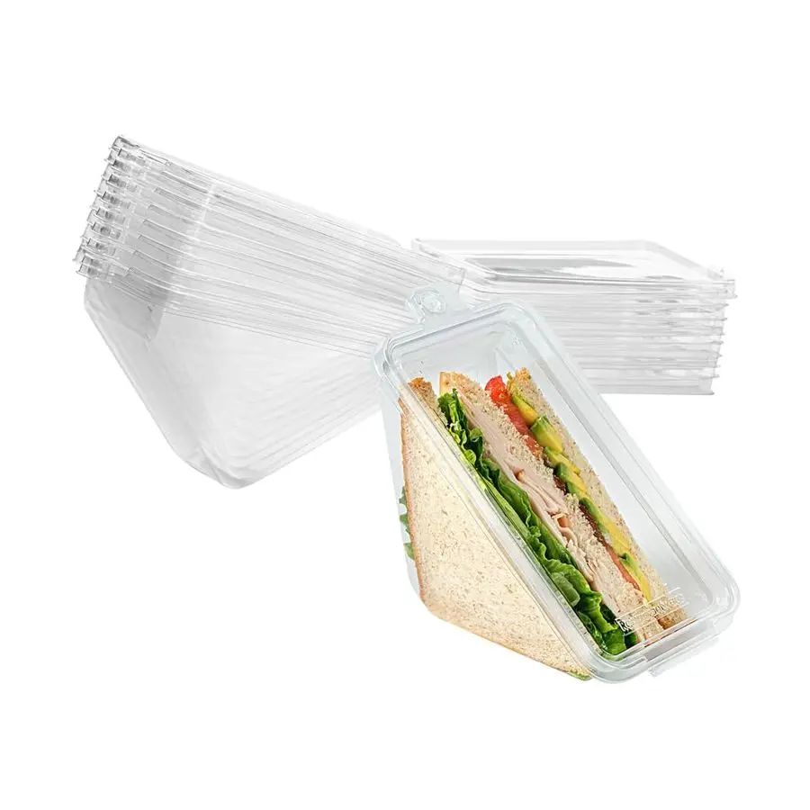 

Tamper Tek 7.4 x 3.9 x 3.5 Inch Triangle Take Out Containers 100 Durable Sandwich ToGo Containers TamperEvident Freezable Clear