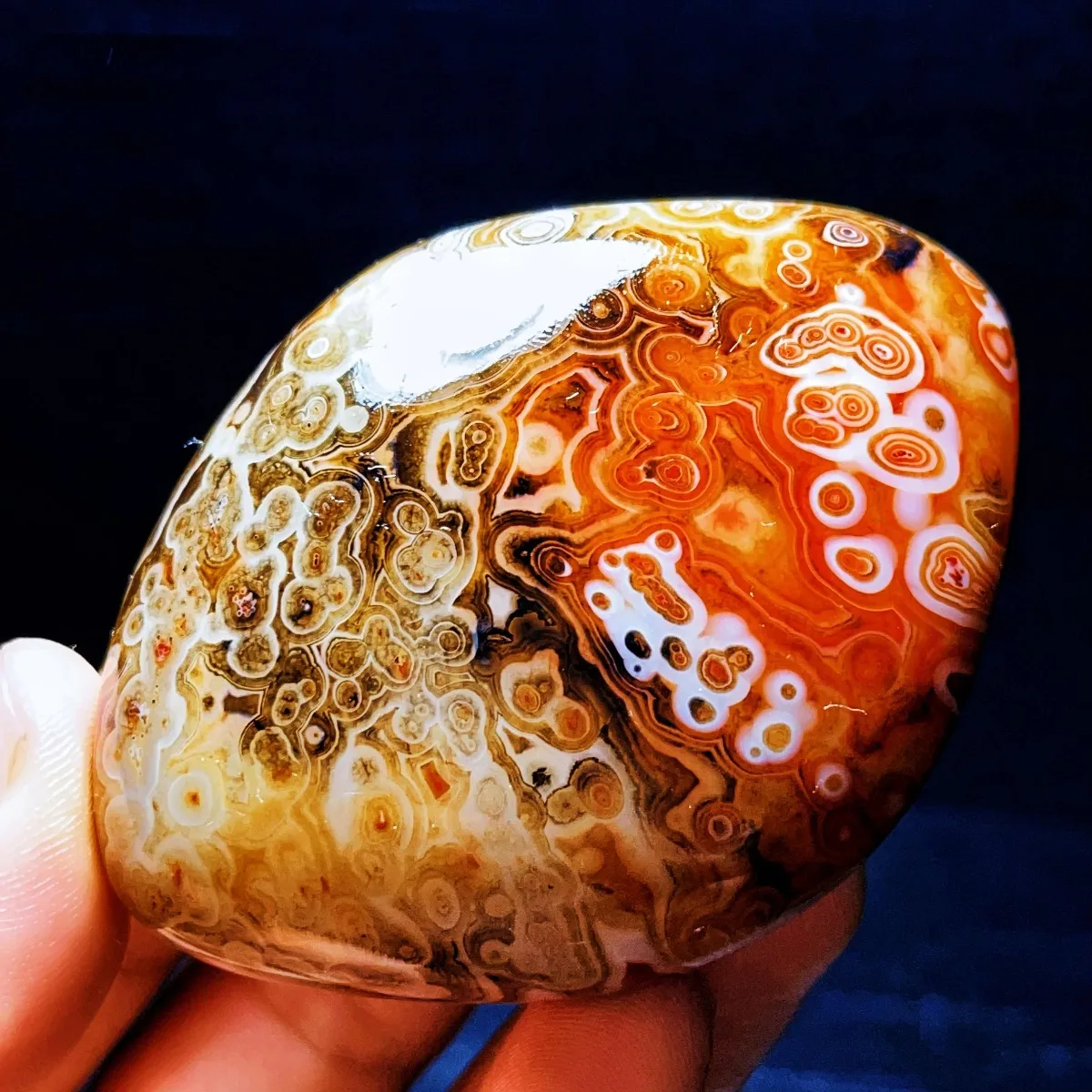 Sunset Tone Translucent Beauty Banded Agate, Tumbled Polished Stone, Pendant Making, Natural Stone, Crystal Collection