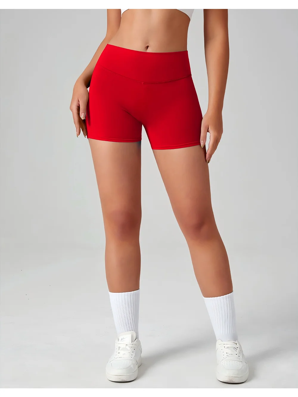 شورت يوجا بجيب شحن عالي الخصر من Euro Hottie - زر رفع الأرداف الخوخي يسمح بالتهوية وسريع الجفاف للياقة البدنية والجري بيلاتيس