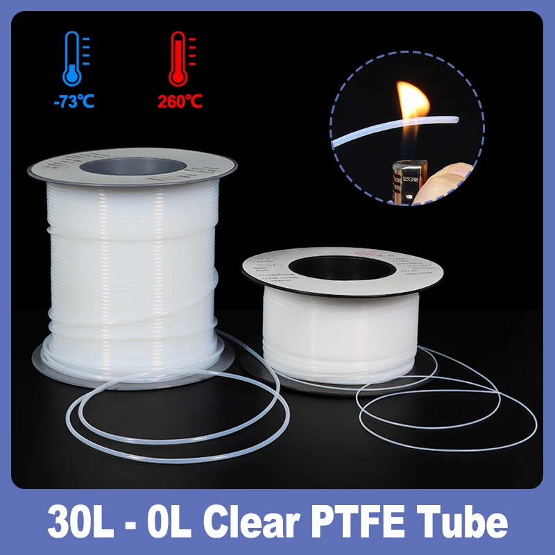 

1 ~ 100m Clear PTFE Tube ID 0.3mm ~ 8.4mm F46 Insulated Capillary Heat Protector Temperature Corrosion Resistant Pipe 2.5KV 150V